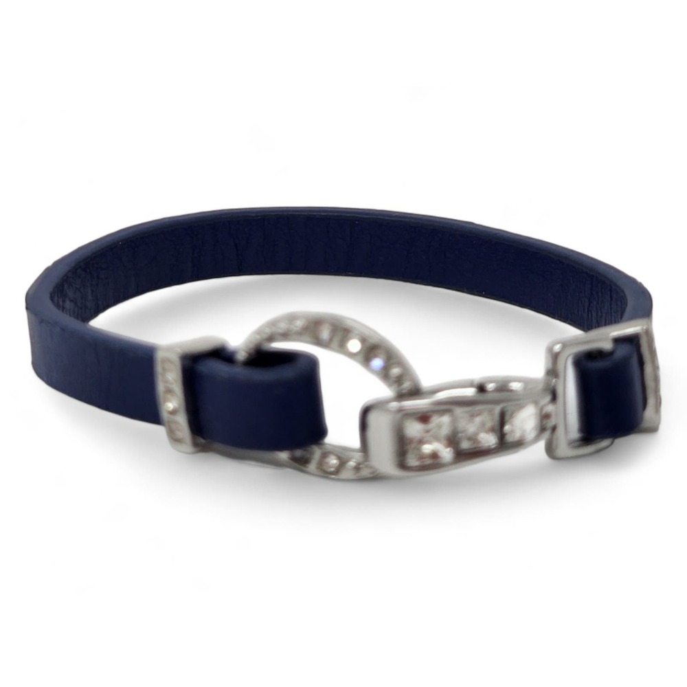 Lia Sophia "Nantucket" Navy Leather-Like Band - Clasp Bracelet (7 1/4 inches)